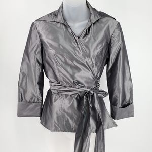 Rickie Freeman for Terri Jon Silk Wrap Blouse 6